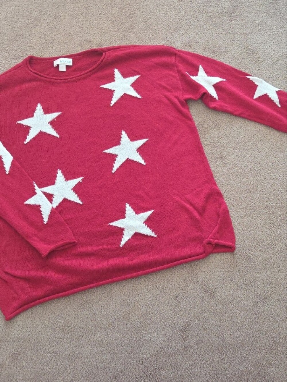 Stars Red Knit Sweater - Picture 1 of 5